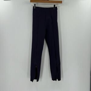 Good American The Boss Straight Leg Pants with front ankle Zip - Navy - 1 or S